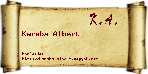 Karaba Albert névjegykártya