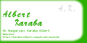 albert karaba business card